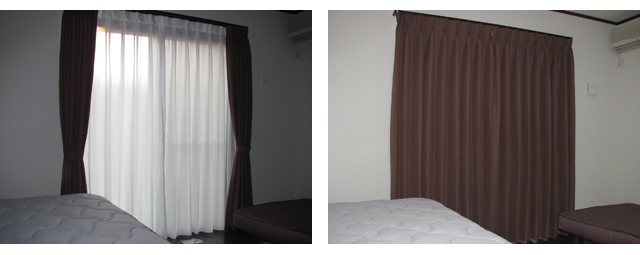 さいたま市F様邸のリビング＆寝室【クラシック・モダン】のオーダーカーテンの施工例