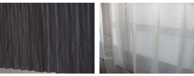 さいたま市N様邸のリビング＆寝室【ミッドセンチュリー】のオーダーカーテンの施工例