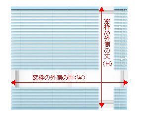 ブラインド　窓枠【正面付け】の採寸方法