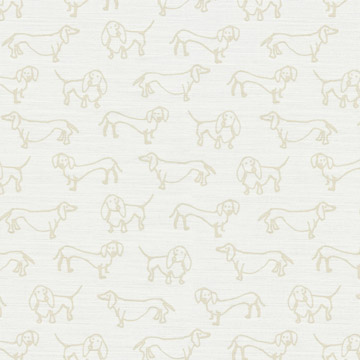 【北欧モダン】ダックスフンドの犬柄のドレープカーテン＆シェード【HS-1210】ベージュ