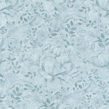 【ブリティッシュ カントリー】クラシカルなワントーンの花柄の遮光カーテン【HS-1375】ブルーグリーン