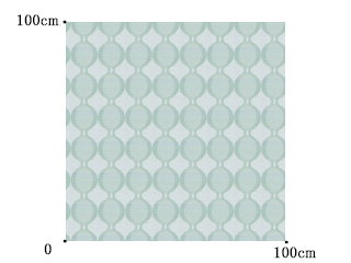 【ミッドセンチュリー】やさしい幾何学柄のドレープカーテン＆シェード【HS-2297】アクアグリーン
