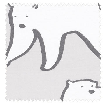 【北欧モダン】シロクマの遮光カーテン【HS-2485】ライトグレー