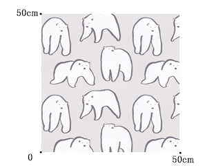 【北欧モダン】シロクマの遮光カーテン【HS-2485】ライトグレー