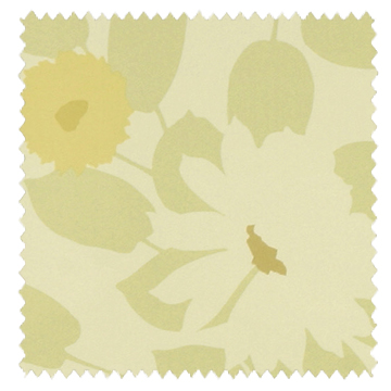 【北欧モダン】緑の花プリントの遮光カーテン【HS-2487】イエローグリーン