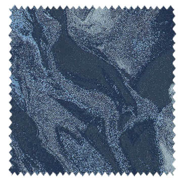 【ミッドセンチュリー】マーブル模様の織柄のドレープカーテン＆シェード【HS-3003】ブルー