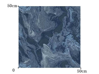 【ミッドセンチュリー】マーブル模様の織柄のドレープカーテン＆シェード【HS-3003】ブルー
