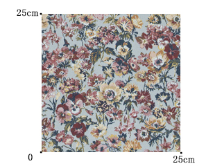 【クラシック カントリー】小花が咲き誇るゴブラン織りのドレープカーテン【HS-3207】ブルーグレー