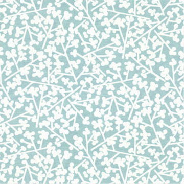 【北欧モダン】まるい雪を付けた木の枝のデザインのドレープカーテン【HS-8146】ブルーグリーン