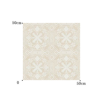 【北欧ヴィンテージ】幾何学柄の刺繍調のドレープーテン【HS-8148】ベージュ