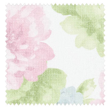 【フレンチカントリー】花柄リネンプリントのドレープカーテン【HS-8225】ピンク&グリーン