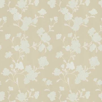 【ナチュラルモダン】ふっくらとした花のシルエット柄のドレープカーテン【HS-8241】カーキ