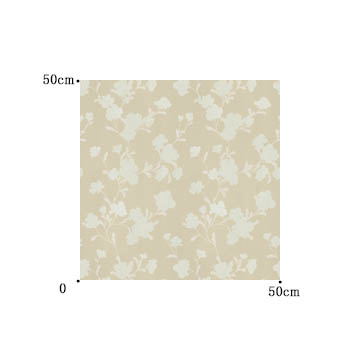 【ナチュラルモダン】ふっくらとした花のシルエット柄のドレープカーテン【HS-8241】カーキ