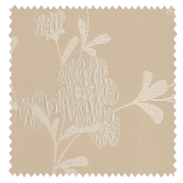 【ナチュラルモダン】ふっくらとした花のシルエット柄のドレープカーテン【HS-8242】ライトブラウン