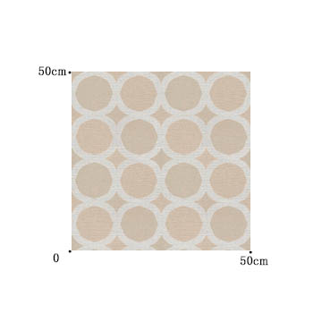 【イタリアンモダン】ダマスク･サークル柄のドレープカーテン【HS-8406】ベージュ