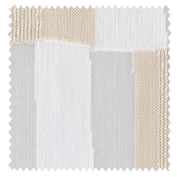 【ミッドセンチュリー】バックカットのランダムな幾何学柄のレースカーテン【HS-8484】ベージュ