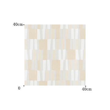 【ミッドセンチュリー】バックカットのランダムな幾何学柄のレースカーテン【HS-8484】ベージュ