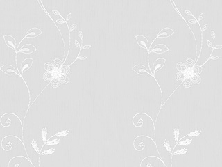 【フレンチ ビンテージ】スパンコールの更紗風刺繍のレースカーテン＆シェード【HS-8534】ホワイト