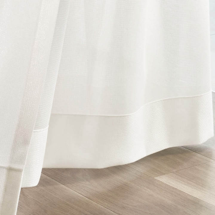 【遮熱】キラキラした光沢感のある無地の遮熱レースカーテン【HS-8569】ホワイト