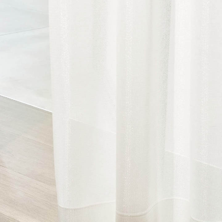 【遮熱】キラキラした光沢感のある無地の遮熱レースカーテン【HS-8569】ホワイト