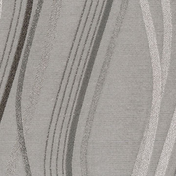 【ミッドセンチュリー】透明感のあるウエーブラインのドレープカーテン【IS-5065】グレー