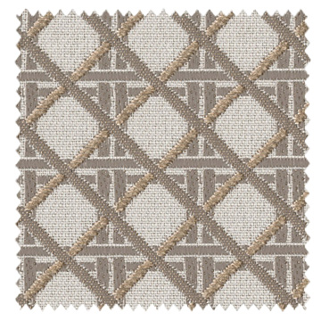 【ミッドセンチュリー】小さな幾何学柄のジャガード織のドレープカーテン【IS-5071】アイボリー＆ベージュ