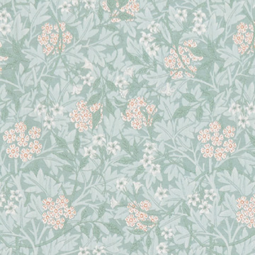 【ウィリアム モリス】ジャスミンのドレープカーテン【IS-5099】ライトブルー