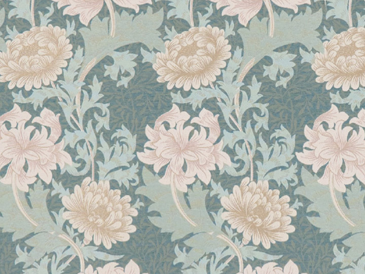 【ウィリアム モリス】クリサンセマムのドレープカーテン【IS-5101】グリーン