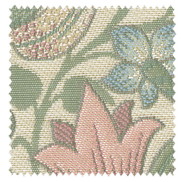 【ウィリアム モリス】ゴールデン・リリーのドレープカーテン【IS-5102】グリーン＆アイボリー