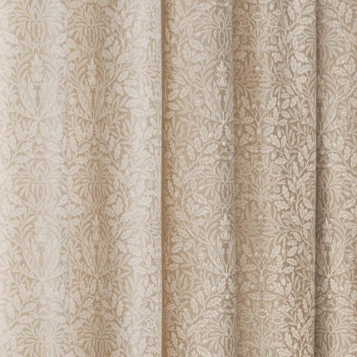 【ウィリアム モリス】エイコーンのドレープカーテン【IS-5107】ライトブラウン