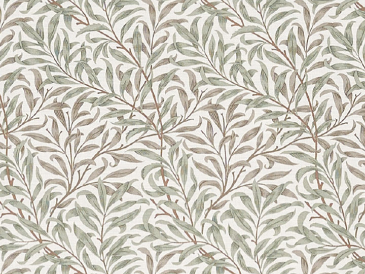 【ウィリアム モリス】ウィロー・バウのドレープカーテン【IS-5111】グリーン＆アイボリー