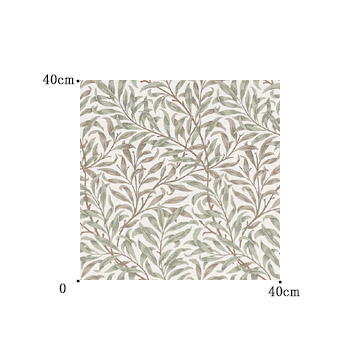 【ウィリアム モリス】ウィロー・バウのドレープカーテン【IS-5111】グリーン＆アイボリー