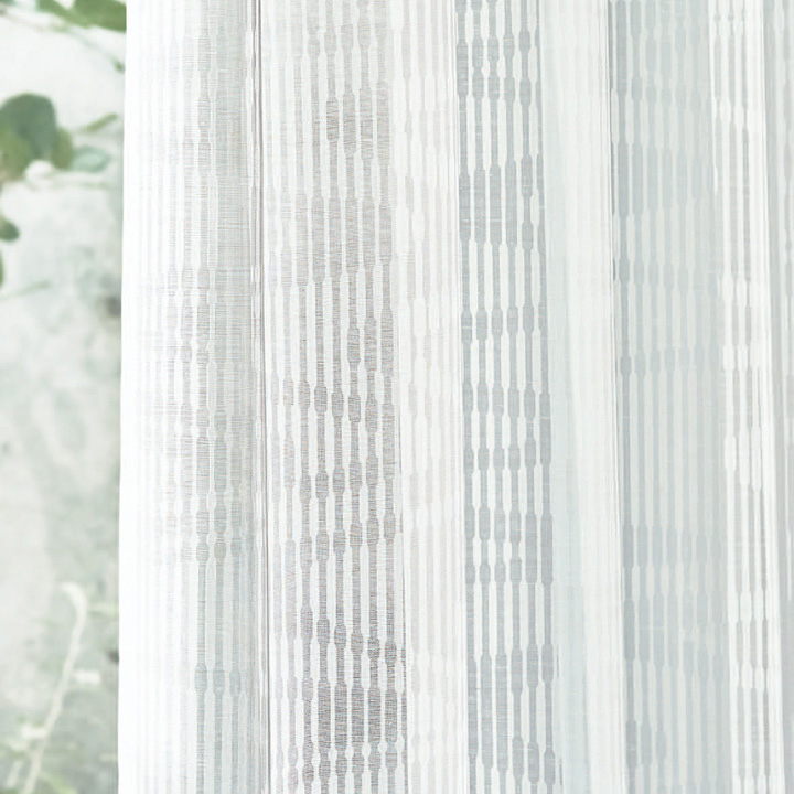 【和モダン】流水文様のレースカーテン【IS-5197】白