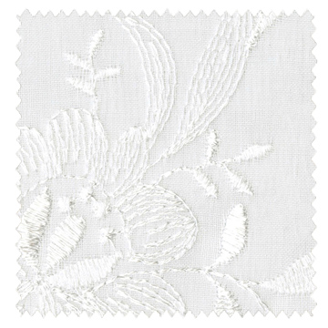 【フレンチシック】クラシカルな花刺繍のレースカーテン【IS-5355】ホワイト