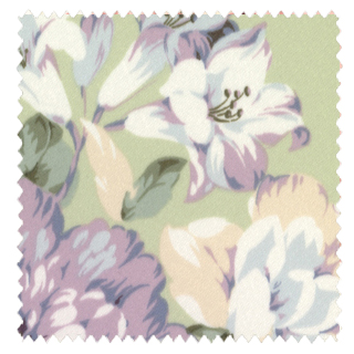 【アメリカン クラシック】サテン生地の花柄プリントのドレープカーテン【LX-8130】グリーン