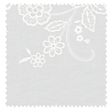 【シャビーシック】アンティーク調の花の刺繍のレースカーテン【LX-8455】ナチュラルホワイト