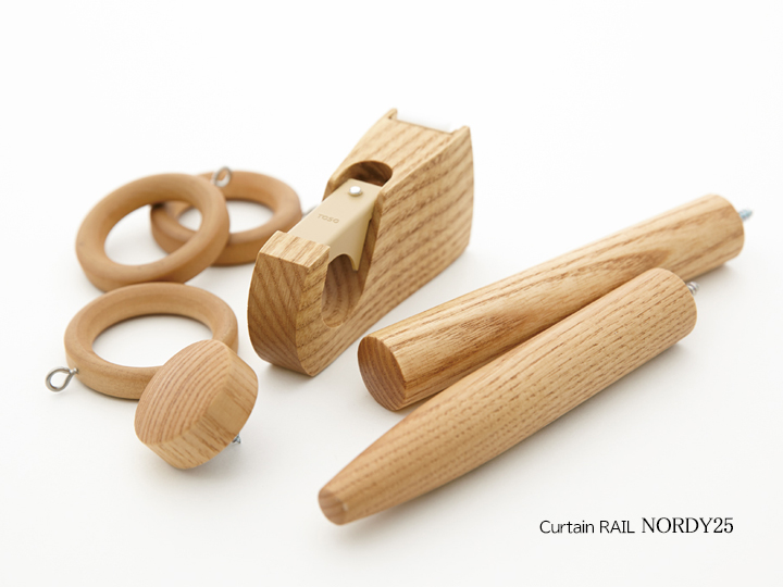木製カーテンレール【ノルディ25】Ｎダブル