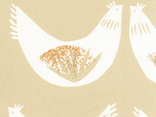 【北欧モダン】幸せの鳥デザインのプリントのドレープカーテン&シェード【RC-7121】ベージュ