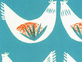 【北欧モダン】幸せの鳥デザインのプリントのドレープカーテン&シェード【RC-7122】ブルー