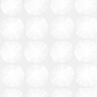 【ミッドセンチュリー】放射円の幾何学柄のオパールプリントのレースカーテン＆シェード【RXC-7215】ホワイト