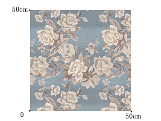 【アメリカン クラシック】レリーフのような花柄のドレープカーテン【RX-3093】ブルーグレー