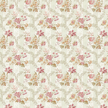 【アメリカン クラシック】ボタンの花柄のジャガード織のドレープカーテン【RX-3108】ピンク＆アイボリー