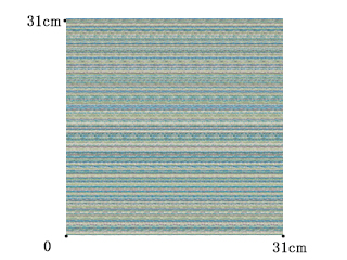 【ミッドセンチュリー】ボーダーのマテリアル・プリントの遮光カーテン【RX-8235】ブルー＆グリーン