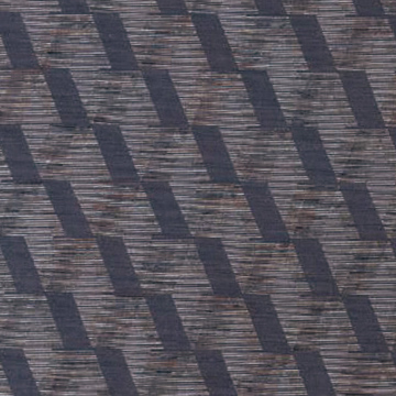 【ミッドセンチュリー】絣糸染めの幾何学柄のドレープカーテン＆シェード【RZ-4071】ダークブルー