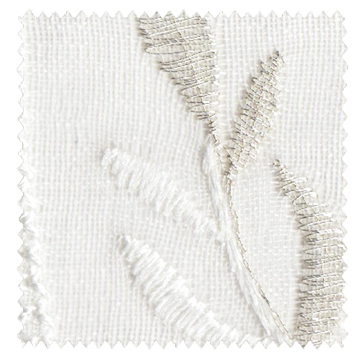 【フレンチシック】花のブーケの刺繍レースカーテン【RZ-5015】ホワイト&ホワイトゴールド
