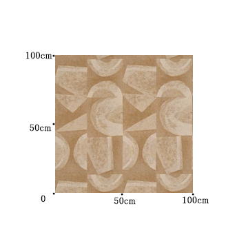 ミッドセンチュリー】レトロでナチュラルな幾何学柄のカーテン【RZ