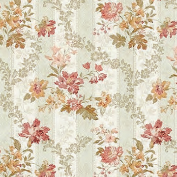 【アンティークラシック】ボタンの花柄のジャガード織のドレープカーテン【RZ-8123】ピンク＆ベージュ