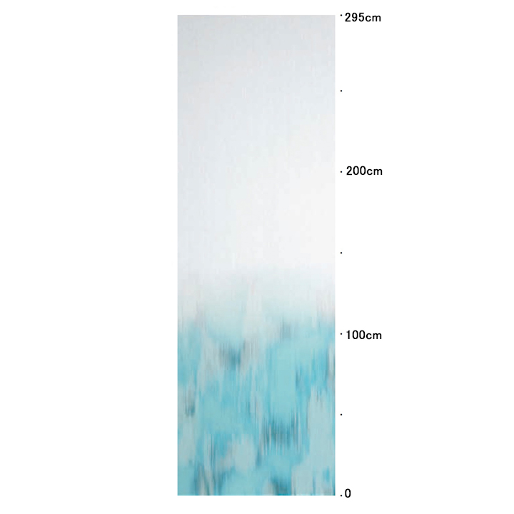 【イタリアンモダン】ムラのあるグラデェーションカラーのレースカーテン【RZ-8401】ブルー