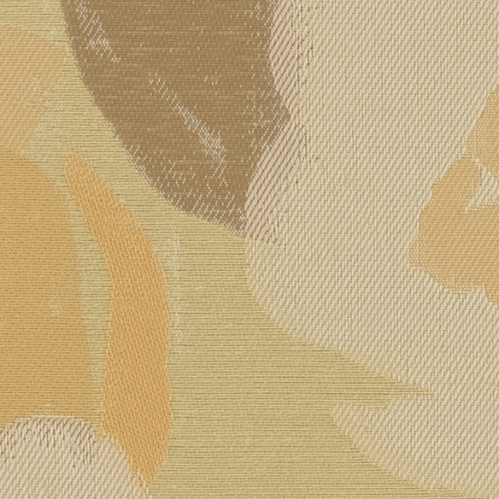 【北欧モダン】ツバキのジャガード織のドレープカーテン【SC-1147】イエロー＆ベージュ