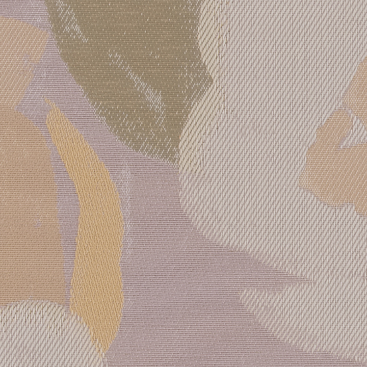 【北欧モダン】ツバキのジャガード織のドレープカーテン【SC-1148】パープル＆オレンジ